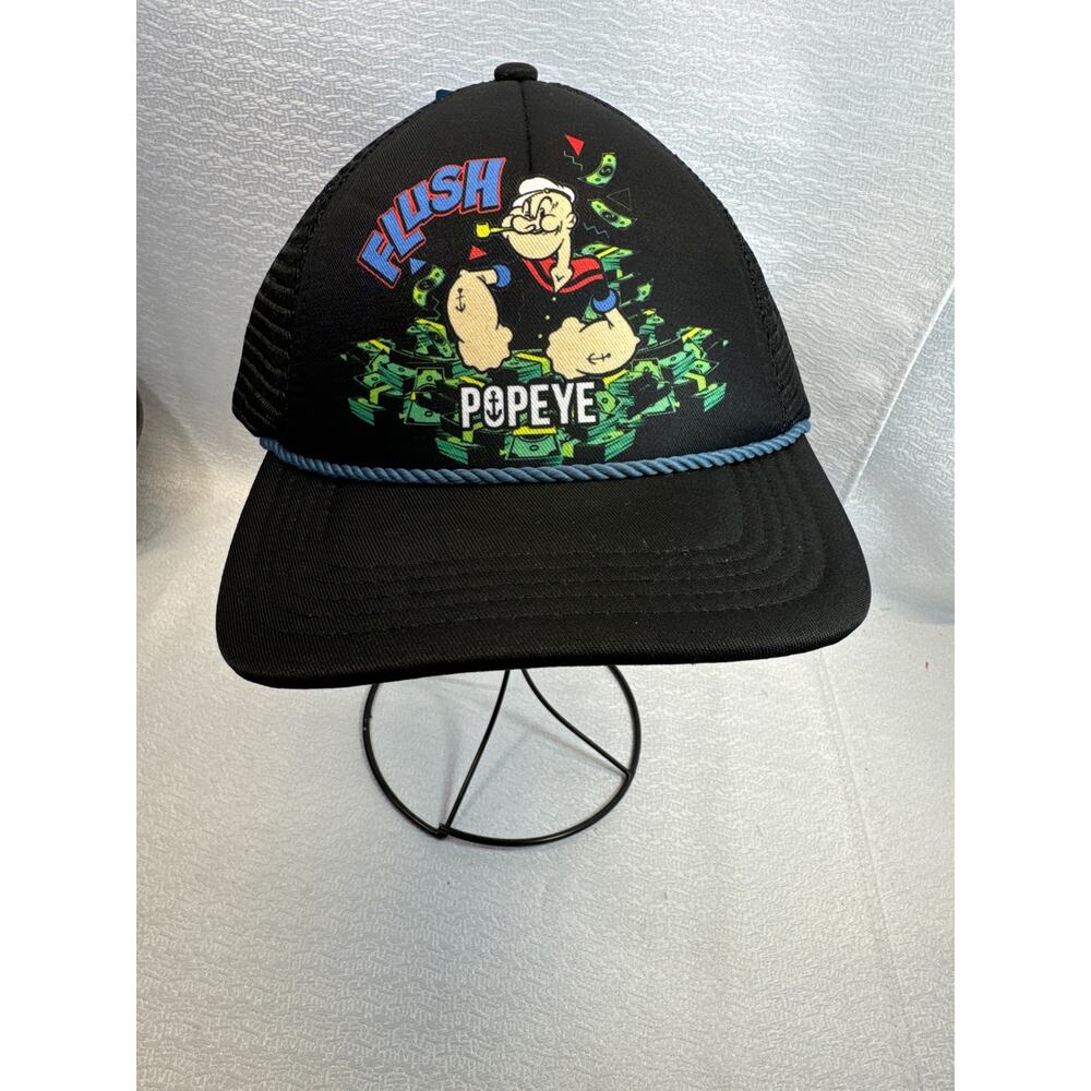 Popeye Black Trucker SnapBack Adjustable Cap Popeye Money One Size
